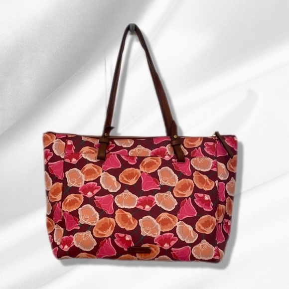 Fossil Floral LeatherTote Bag - Picture 1 of 7